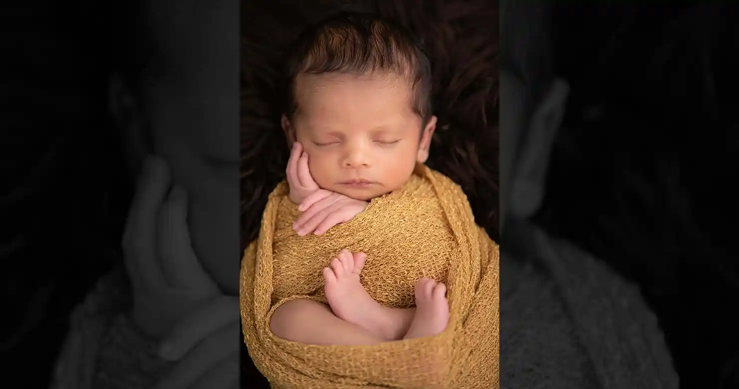 The same photograph after professional retouching